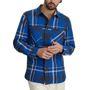 ALEX MILL Shirt Mens Small Blue Plaid Button Up Double Pocket CHORE SHIRT $185